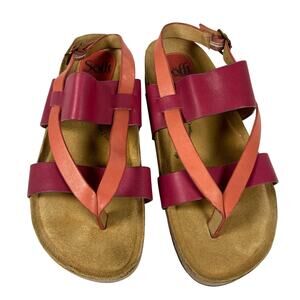 Sofft Pink Comfort Leather Sandals Size 8M